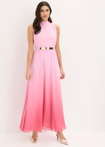 bonprix Chiffonkleid mit Kragen und Taillen-Einsatz, rosa, Gr.42, Chiffonkleid mit Kragen und Taillen-Einsatz