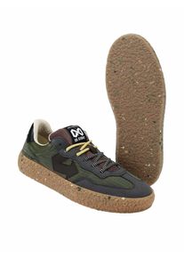 ID Eight Herren Collab-Sneaker Uriduri Gr&uuml;n 54 % Polyester (recycelt, wasserabweisend), 29 % Nylon (recycelt), 8 % Desserto (veganes Kaktus-Leder), 5 % Apfelschale, 4 % BioVeg (Maiskorn)
