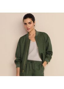 LANDS' END Leinen-Bomberjacke f&uuml;r Damen, Damen, size: regular, Gr&uuml;n, Leinen, by Lands' End