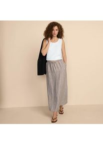 LANDS' END Leinen-Midirock f&uuml;r Damen in Petite-Gr&ouml;&szlig;e, Damen, size: petite, Beige, by Lands' End