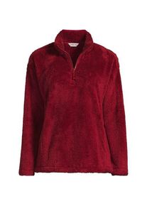 LANDS' END Pl&uuml;schfleece-Pullover mit Rei&szlig;verschluss f&uuml;r Damen, Damen, size: regular, Beige, Polyester, by Lands' End