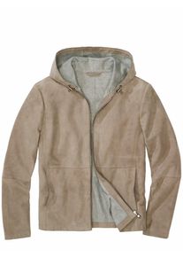 Mey & Edlich Mey & Edlich Herren Velours-Hoodie Voyager Beige 100 % Leder (Ziegen-Velours)