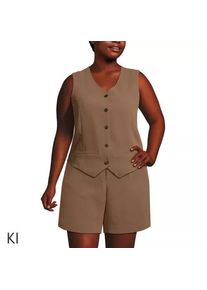LANDS' END Weste aus Cr&ecirc;pe f&uuml;r Damen in Plus-Gr&ouml;&szlig;e, Damen, size: plus, Braun, Polyester, by Lands' End
