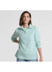 LANDS' END Anyweather Fleece-Pullover mit Rei&szlig;verschluss f&uuml;r Damen, Damen, size: regular, Gr&uuml;n, Polyester, by Lands' End