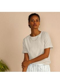 LANDS' END Supima&reg; Shirt mit kurzen Roll&auml;rmeln f&uuml;r Damen in Petite-Gr&ouml;&szlig;e, Damen, size: petite, Elfenbein, Baumwolle, by Lands' End