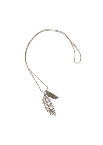 Steuer Modeschmuck Kette Metall Gl&auml;nzend 76cm Glasstein grau