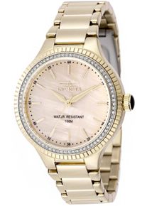 Invicta Angel 50646 Damenuhr - Quarzwerk - Edelstahl mit goldenem Zifferblatt - 38 mm