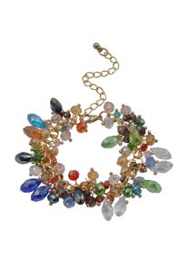 Steuer Modeschmuck Armband goldfarben mit bunten Glassteinen