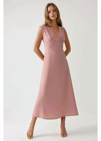 V-Ausschnitt Soft-Touch Midi-Kleid