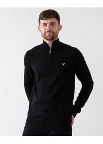 Lyle & Scott Lyle & Scott � Pullover aus Baumwollmerinowolle mit 1/4-Rei�verschluss in Schwarz