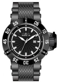 Invicta Subaqua 50794 Herrenuhr - Quarzwerk - Edelstahl mit schwarzem Zifferblatt - 50 mm