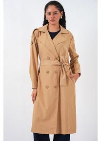 Langer Doppelreihiger Trenchcoat