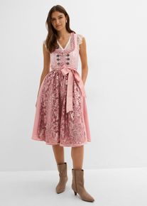 bonprix Dirndl mit Pailletten Sch&uuml;rze (2-tlg.Set), rosa, Gr.52, Gl&auml;nzendes Dirndl mit Pailletten-Sch&uuml;rze und Schn&uuml;rung