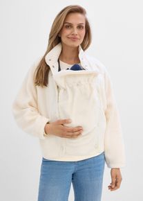 bonprix Umstands- und Tragejacke aus Teddyfleece, wei&szlig;, Gr.48/50 (XL), Weiche Fleecejacke f&uuml;r die Schwangerschaft und danach
