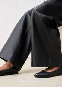 bonprix Lederhose mit Bundfalten, schwarz, Gr.38, trendige Premium Lederhose aus hochwertigen Nappa-Leder, bequeme , weites Bein mit Bundfalte, aus Nappaleder
