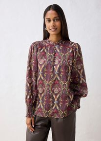 bonprix Tunikabluse aus reinem Ramie, lila, Gr.52, auff&auml;llige Tunikabluse aus sch&ouml;ner Ramie-Qualit&auml;t
