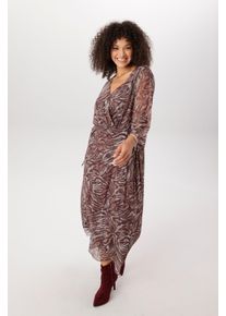 sheego Gro&szlig;e Gr&ouml;&szlig;en Meshkleid, bordeaux-wei&szlig;, Gr&ouml;&szlig;e 52 - Damen