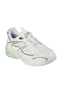 Skechers - "D&acute;Lux" Sneaker f&uuml;r Damen, Zum Anschl&uuml;pfen (Wei&szlig;/Limone)