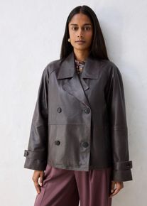 bonprix Cabanjacke aus Lammnappa-Leder, braun, Gr.40, moderne Cabanjacke aus hochwertigem Lammnappa-Leder, aus Nappaleder