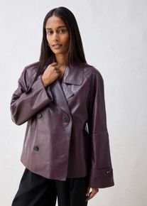 bonprix Cabanjacke aus Lammnappa-Leder, rot, Gr.52, moderne Cabanjacke aus hochwertigem Lammnappa-Leder, aus Nappaleder