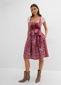 bonprix Dirndl mit Pailletten Sch&uuml;rze (2-tlg.Set), rosa, Gr.54, Gl&auml;nzendes Dirndl mit Samt-Mieder und einer Sch&uuml;rze mit gemusterter Paillettenstickerei