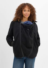 bonprix Umstands- und Tragejacke aus Teddyfleece (2-tlg. Set), schwarz, Gr.46, Teddyfleecejacke f&uuml;r die Schwangerschaft und danach