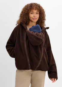 bonprix 3-in-1 Umstands- und Tragejacke aus Teddyfleece (2-tlg. Set), braun, Gr.36/38 (S), Weiche Teddyjacke f&uuml;r die Schwangerschaft und danach