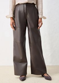 bonprix Lederhose mit Bundfalten, braun, Gr.38, trendige Premium Lederhose aus hochwertigen Nappa-Leder, bequeme , weites Bein mit Bundfalte, aus Nappaleder
