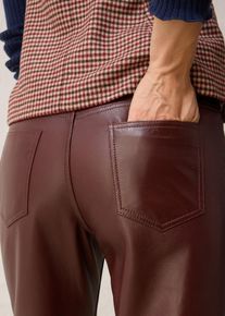 bonprix Lederhose aus Lammnappa, braun, Gr.46, grade geschnittene Hose im zeitlosen 5-Pocket Style aus weichem Leder, aus Nappaleder