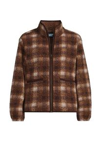 LANDS' END Boucl&eacute;-Fleecejacke Gemustert in Plus-Gr&ouml;&szlig;e, Damen, size: plus, Braun, Polyester, by Lands' End