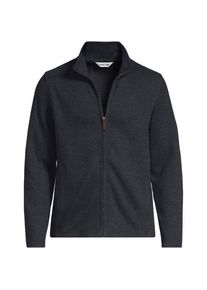 LANDS' END Bedford-Cardigan mit Rei&szlig;verschluss, Herren, size: regular, Schwarz, Baumwoll-Mischung/Polyester-Mischung, by Lands' End