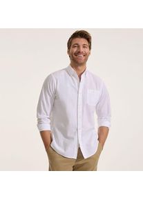 LANDS' END Seersucker-Hemd mit langen &Auml;rmeln f&uuml;r Herren, Herren, size: regular, Wei&szlig;, Baumwolle, by Lands' End