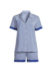 LANDS' END Pyjama-Set mit Shorts und Cooling-Finish, Damen, size: regular, Blau, by Lands' End