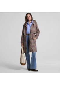 LANDS' END Verstaubarer wasserdichter Squall Kapuzen-Regenmantel Gemustert in Petite-Gr&ouml;&szlig;e, Damen, size: petite, Orange, Polyester, by Lands' End