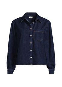LANDS' END Kurze Jeansbluse aus reiner Baumwolle in Plus-Gr&ouml;&szlig;e, Damen, size: plus, Blau, by Lands' End