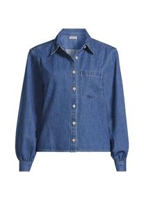LANDS' END Kurze Jeansbluse aus reiner Baumwolle, Damen, size: regular, Blau, by Lands' End