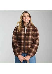 LANDS' END Boucl&eacute;-Fleecejacke Gemustert, Damen, size: regular, Braun, Polyester, by Lands' End
