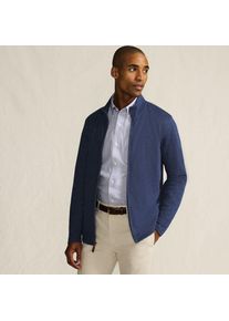 LANDS' END Bedford-Cardigan mit Rei&szlig;verschluss, Herren, size: regular, Blau, Baumwoll-Mischung/Polyester-Mischung, by Lands' End