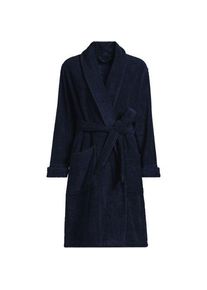 LANDS' END Knielanger Bademantel aus Baumwoll-Frottee, Damen, size: regular, Blau, Baumwolle, by Lands' End