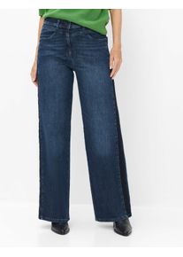 Raphaela by Brax Damen Five-Pocket-Hose Style LAURA FLARED STONED PLUS GALON IN DARK BLUE, denim blau, Gr. 36