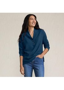 LANDS' END Waffelstrick-Henleyshirt f&uuml;r Damen, Damen, size: regular, Pink, Baumwoll-Mischung/Polyester-Mischung, by Lands' End