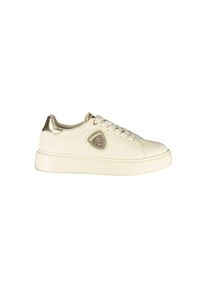 Blauer Beige Leder Damen Sneaker