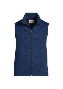 LANDS' END Unisex Strickfleece-Weste mit Rei&szlig;verschluss, Herren, size: regular, Blau, Polyester, by Lands' End
