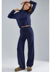 Modal Touch Halbkragenbluse & Elastische Taillenhose
