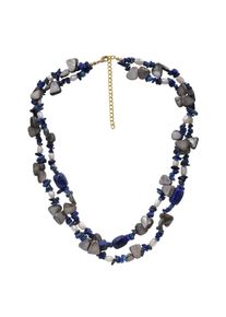 Steuer Modeschmuck Collier Collier 2-reihig Sodalith,Perlen und Muschel
