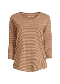 LANDS' END Flie&szlig;endes Shirt mit Ballettausschnitt f&uuml;r Damen, Damen, size: regular, Beige, Baumwoll-Mischung/Baumwolle Modal, by Lands' End