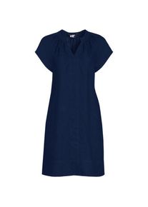 LANDS' END Leinenkleid mit Smok-Ausschnitt f&uuml;r Damen, Damen, size: regular, Blau, Leinen, by Lands' End
