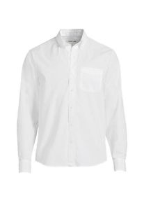 LANDS' END Gemustertes Popeline-Hemd mit langen &Auml;rmeln f&uuml;r Herren, Herren, size: regular, Wei&szlig;, Baumwolle, by Lands' End