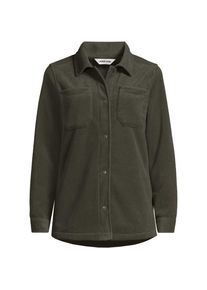 LANDS' END Anyweather Fleece-Hemdjacke f&uuml;r Damen, Damen, size: regular, Gr&uuml;n, Polyester, by Lands' End
