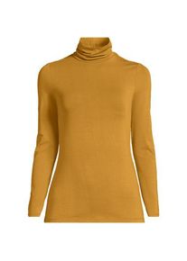 LANDS' END Rollkragenshirt aus Baumwoll/Modalmix, Damen, size: regular, Gelb, Baumwolle/Elasthan/Baumwolle Modal, by Lands' End